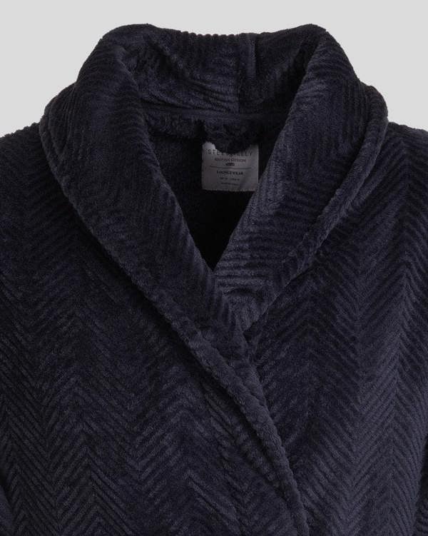 Steel & Jelly Kensal - Herringbone Texture Supersoft Fleece Dressing Gown