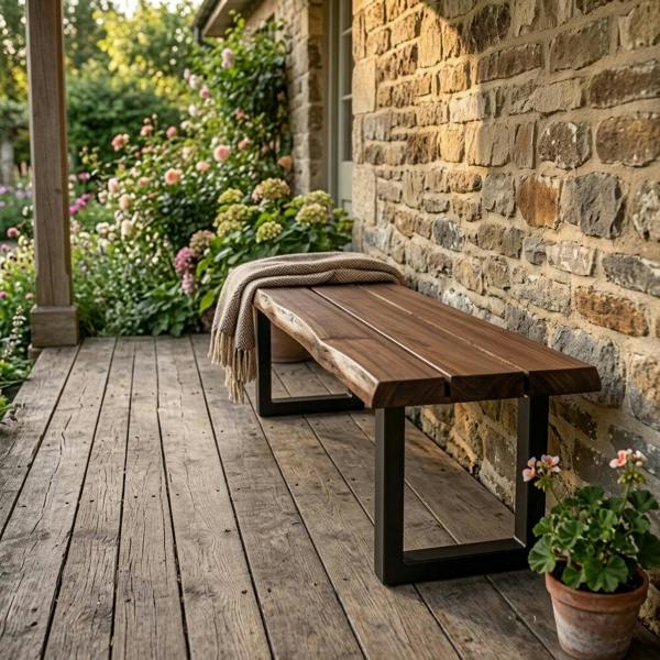 The Bespoke Carpentry Co Live Edge Outdoor Bench
