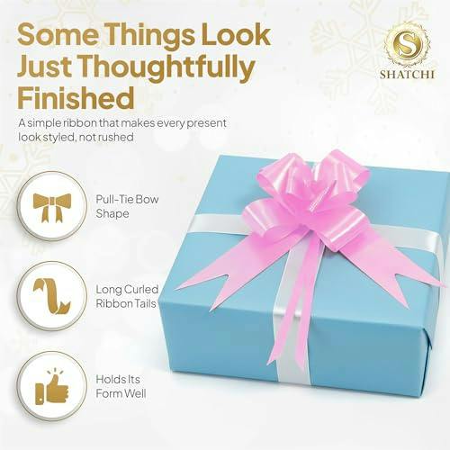 30mm Light Pink Pull Bows, 10 Pack to 60 Pack Ribbon Gift Bows for Wrapping and Decor image 4