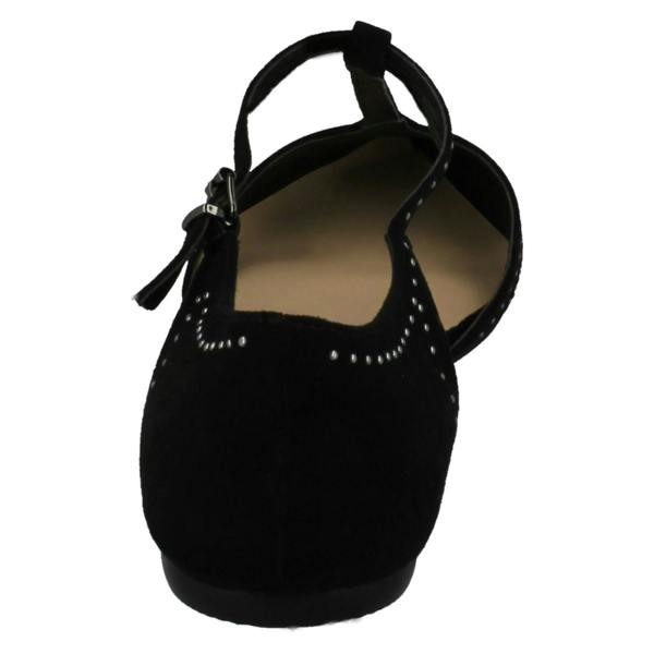 Savannah Ladies Savannah Flat T-Bar Buckle Strap Pointed Shoes