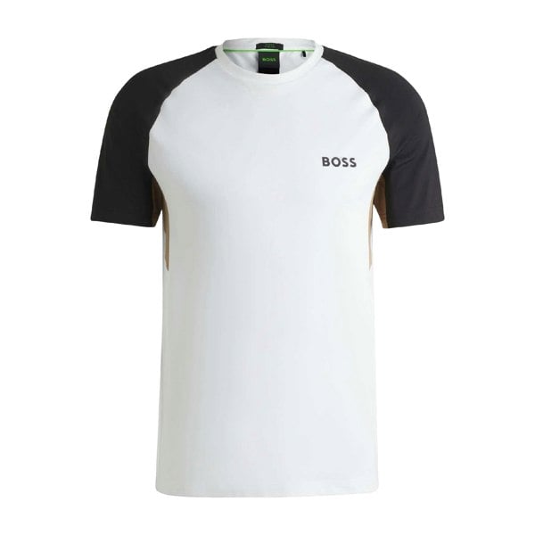 Boss Mens Active Colour Block T-Shirt - White/Black