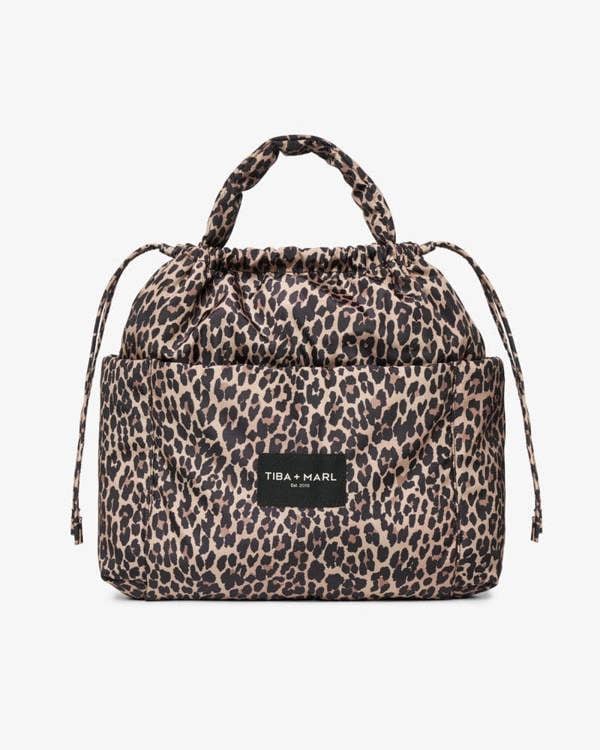 Tiba + Marl Luna Drawstring Changing Tote Leopard Print