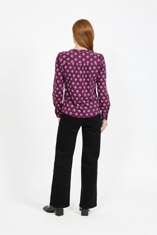 Mudflower Leaf Print Cotton Shirt