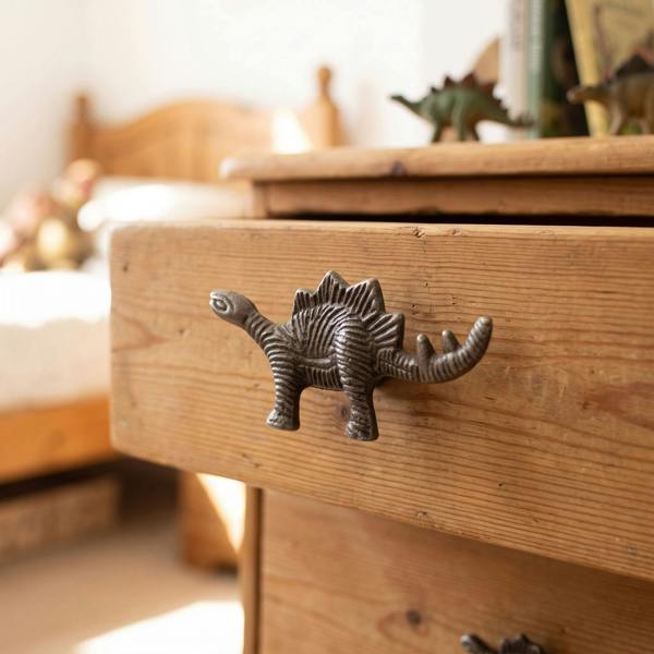 Antique Cast Iron Stegosaurus Cabinet Knob - 60mm