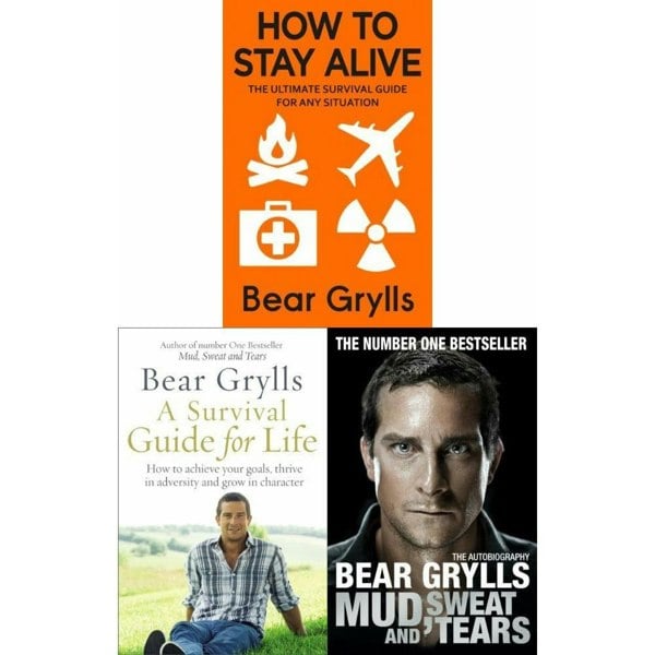 Bear Grylls Survival 3 Book Set - A Survival Guide for Life, Mud, Sweat and Tears, How to Stay Alive