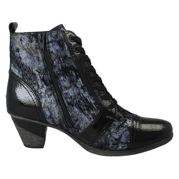 Remonte Ladies Remonte Metallic Print Heeled Boots D8797