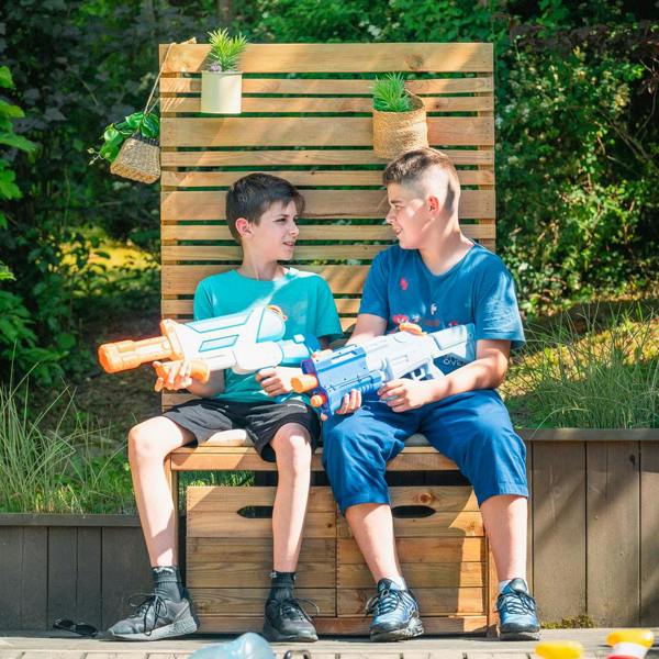 Cerland Memphis Wooden Bench with Trellis 1.6m Garden Bench with Storage Boxes