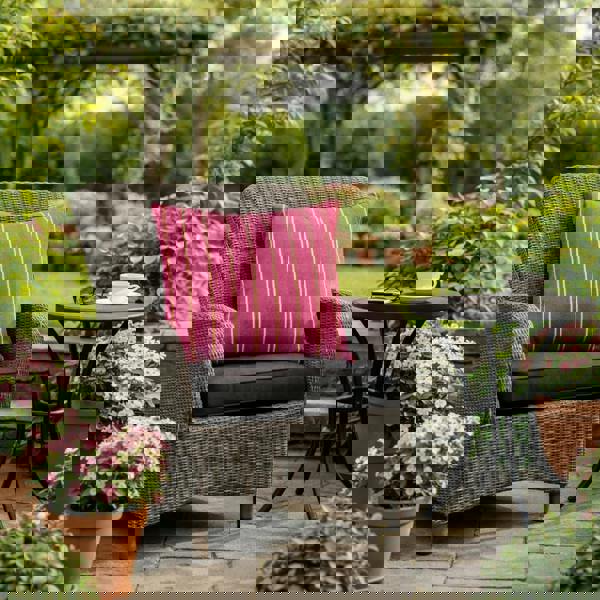 Scatter Cushions Polyester 45cm x 45cm (18"x18") – Outdoor Garden Sofa Cushions | UK Made PURPLE STRIPE The Garden Furniture Shop