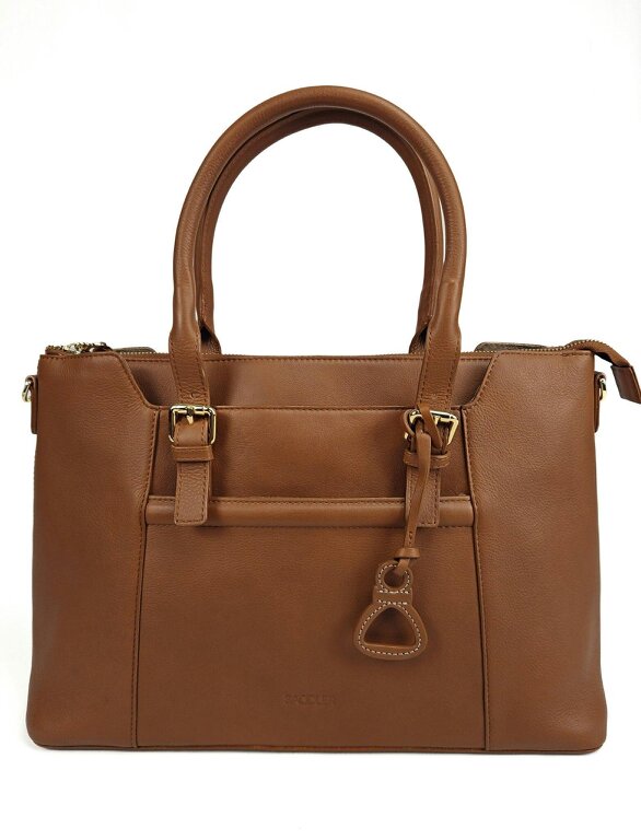 SADDLER Elizabeth Leather Workbag  - Handmade by Saddler - Practical, Spacious & Elegant Design - Tan