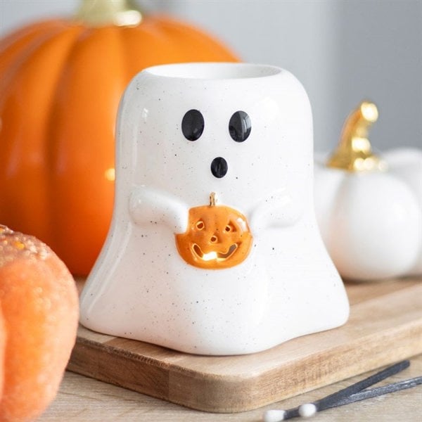 Serano Ghost Shaped Oil Burner and Wax Warmer with Pumpkin