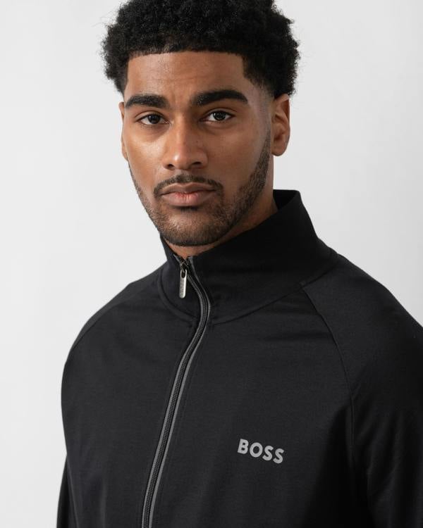 BOSS Orange Mens Authentic Zip Loungewear Jacket - Black 004