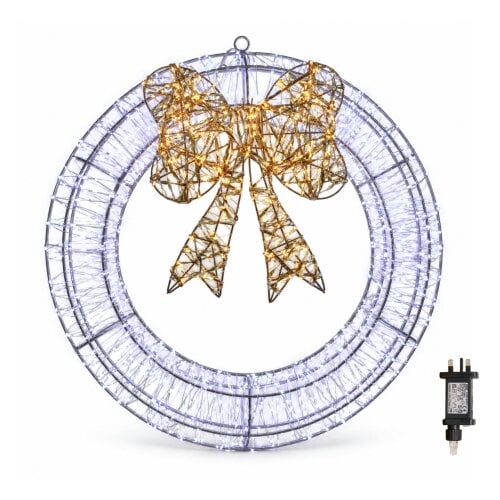 Samuel Alexander 50cm Galaxy Christmas Wreath with 1440 Cool White & Antique White LEDs