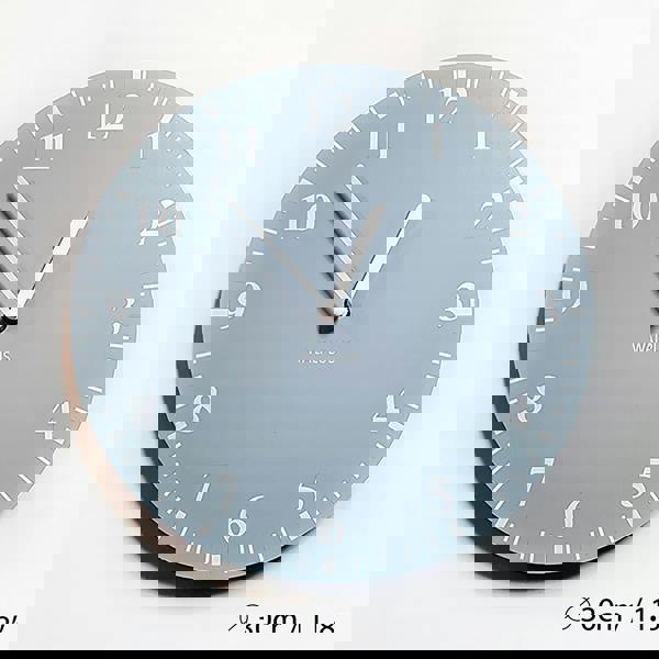 WALPLUS WC3014 - Duck Egg Blue Solid Colour Classic Silent Wall Clock - 30 cm / 11.8 in