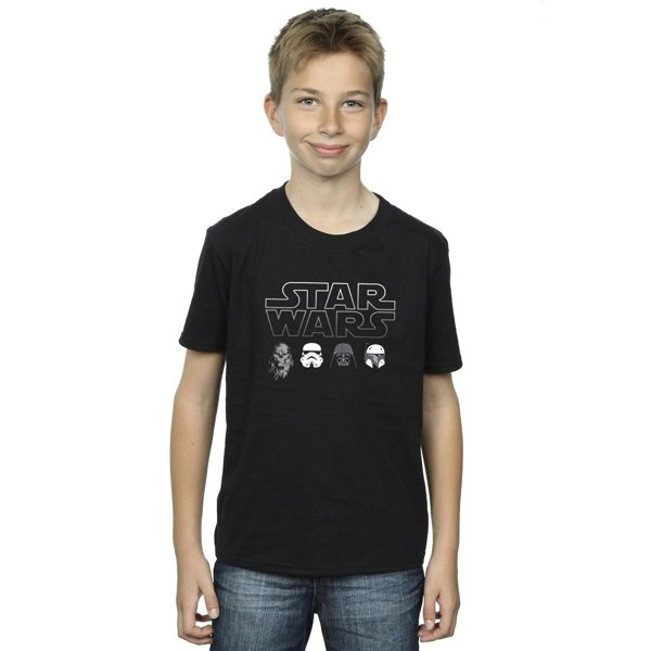 Star Wars Boys Character Heads T-Shirt - Black