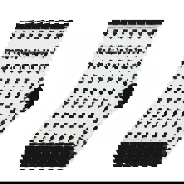 Anysox Anyfootwear 5 Pairs Black Size 5-9 Heart Tull Glass Silk Design With Transparent Thin Mesh Color Full Nylon Sock Comfortable To Wear For Ladies