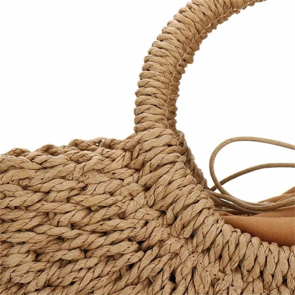 Harfi Straw Travel Bag Wicker Beach Handbag