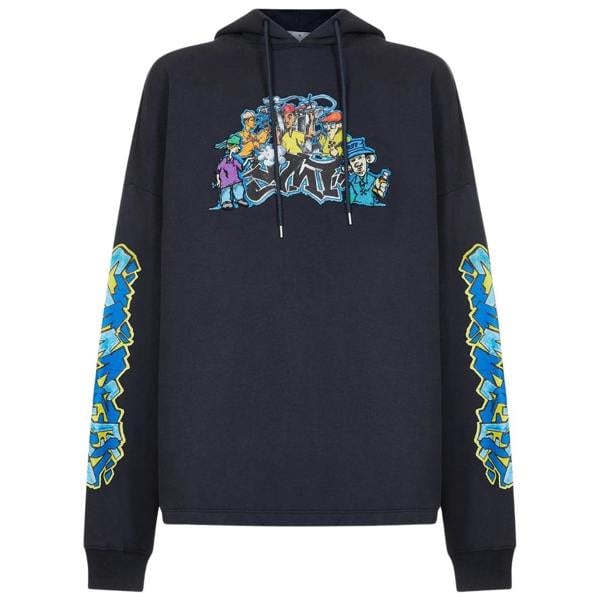 Off-White Graff Pupp Long Skate Hoodie Outerspace S