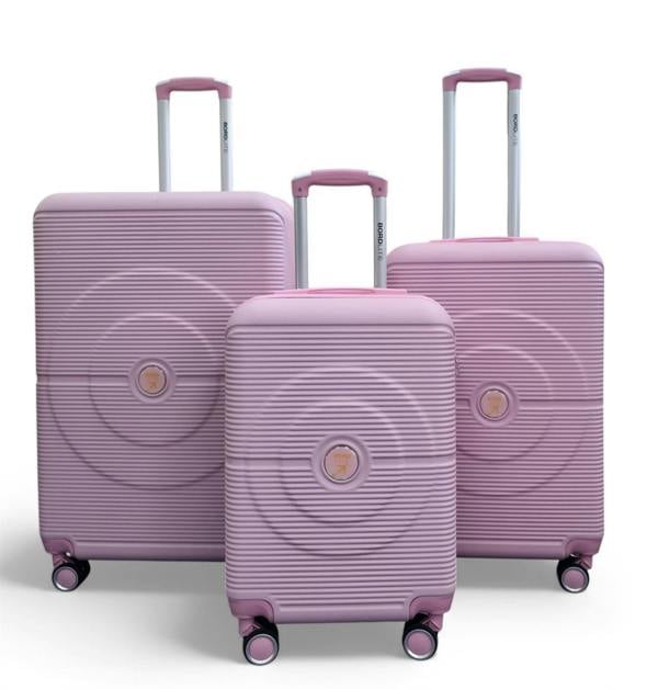 Infinity Luggage Robust ABS Hard Shell 8 Wheels Luggage Travel Holiday Cabin Suitcase Set