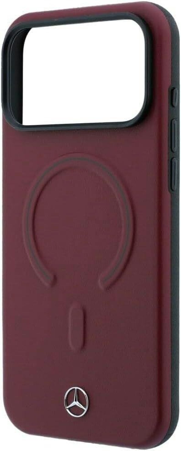 Mercedes Leather 3D MagSafe Case for iPhone 17/18 Pro Max 6.9" Burgundy - MEHMP18X25PEMMOR
