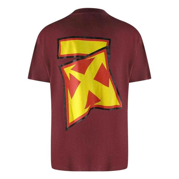 Off White Mens Thunder Oversized T-Shirt - Burgundy - 