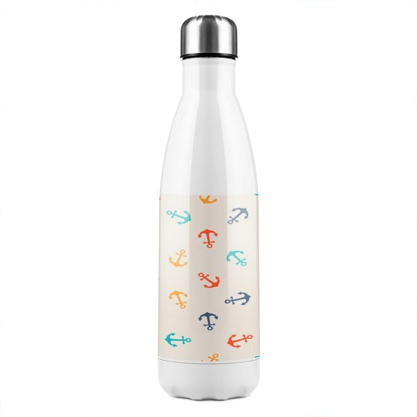 Benjamin Tate Design Anchors On Red Stainless Steel Bottle