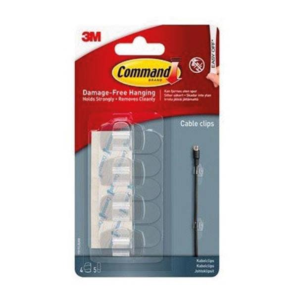 Command 17017CLR Clear Round Cord Clips 4pk - One Colour - 