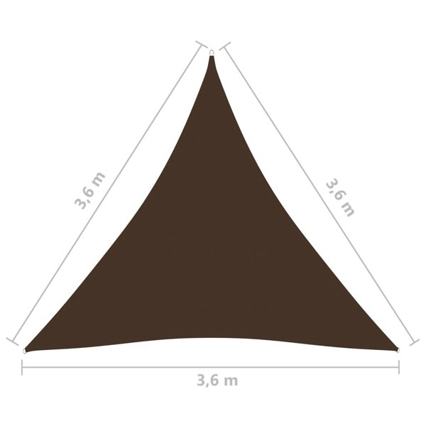 Berkfield Sunshade Sail Oxford Fabric Triangular 3.6x3.6x3.6 m Brown
