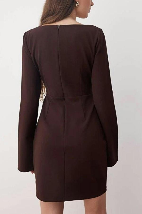 WOVCOR Woven Mini Stylish Dress with Accessory Details