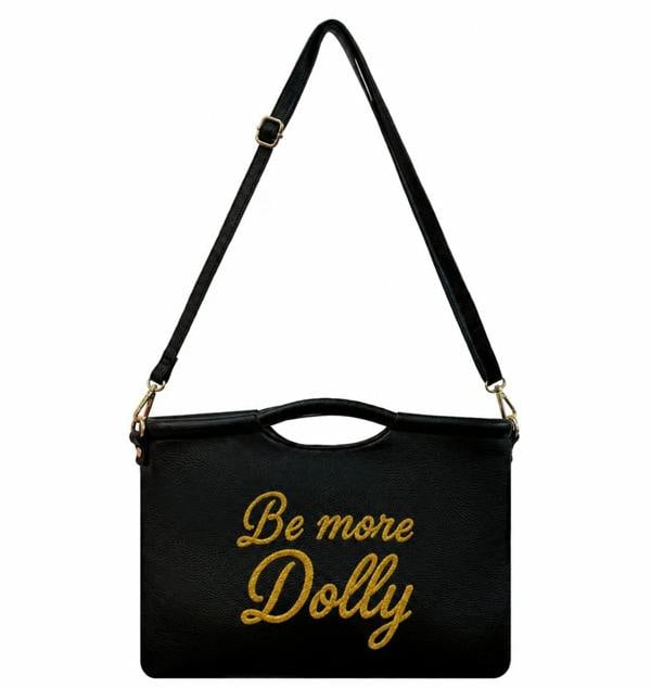 Lilly Loves Be more Dolly Black Vegan Leather Clutch