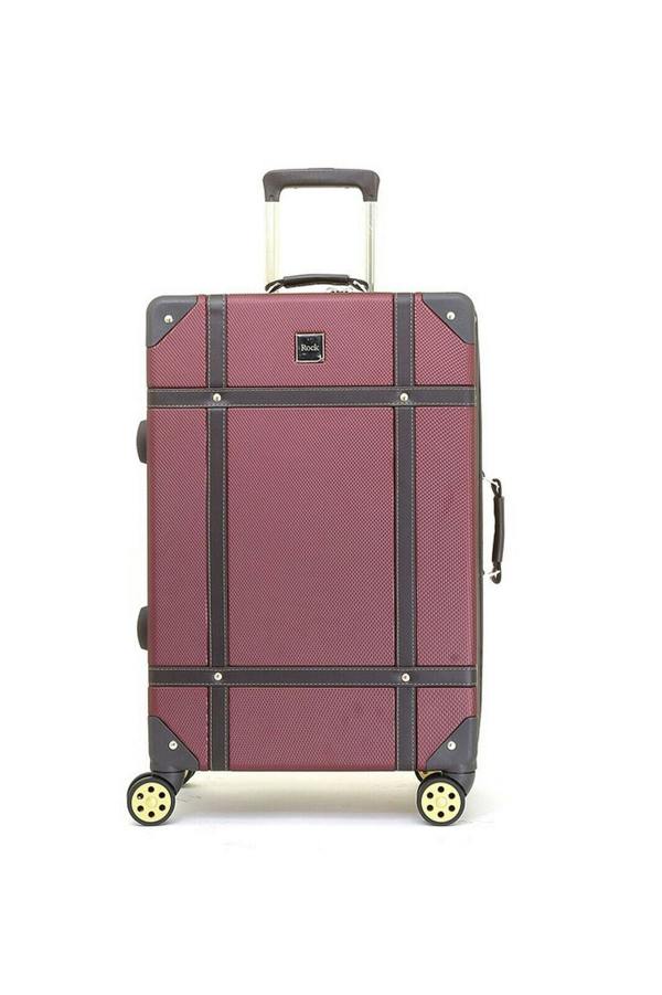 Rock Luggage Vintage Hard Shell Luggage Trunk Suitcase Set