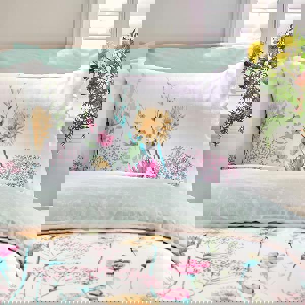 Catherine Lansfield Meadowsweet Floral Reversible Duvet Cover Set Bright