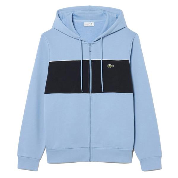 Lacoste Colour Block Zipped Hoodie Light Blue/Navy