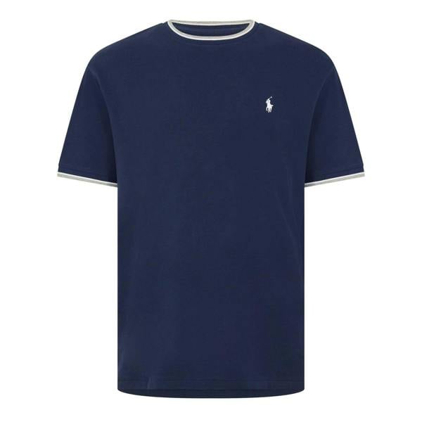 Ralph Lauren Mens Tipped Cotton T-Shirt - Navy - 