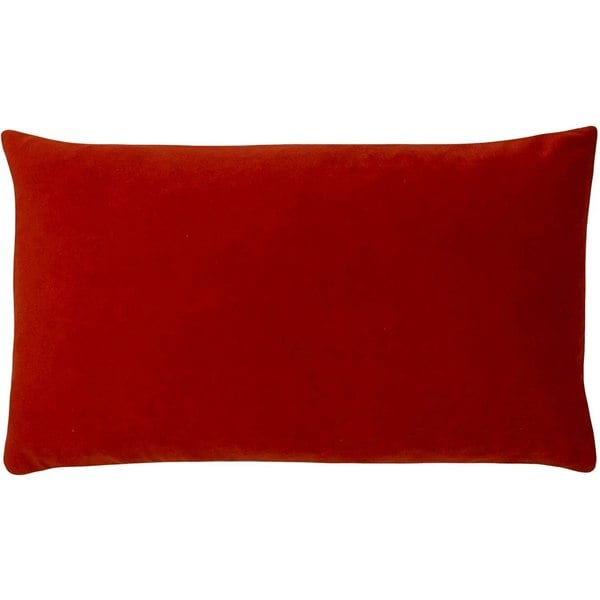 Evans Lichfield Sunningdale Velvet Rectangular Cushion Cover - Flame Red