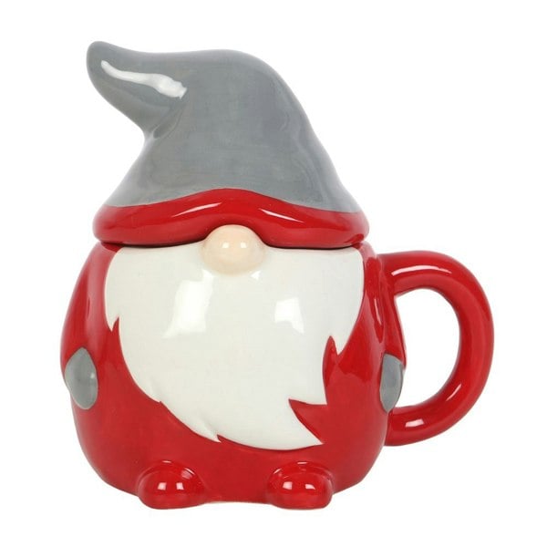 Something Different Gonk Lidded Christmas Mug - Red/Grey