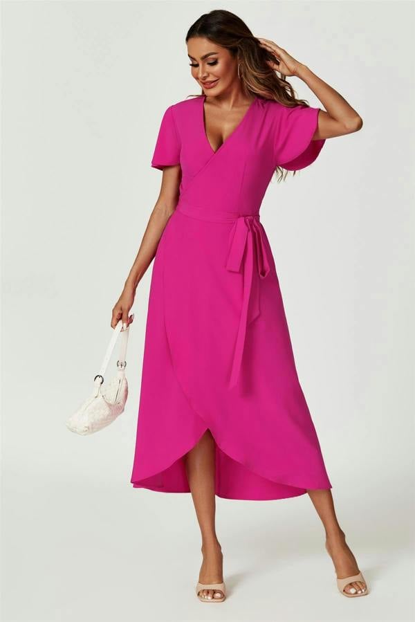 FS Collection Wrap Dress In Magenta