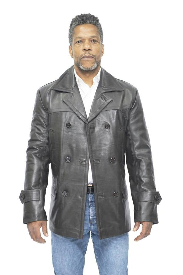 Infinity Leather Mens Cowhide Leather Peacoat-Krakaw