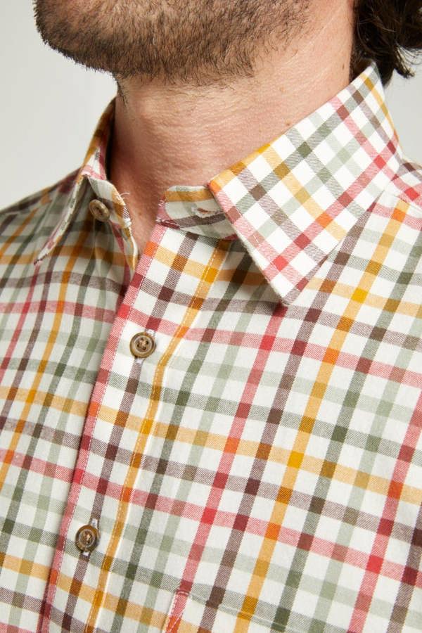 Gold Tattersall Check Warm Handle Shirt