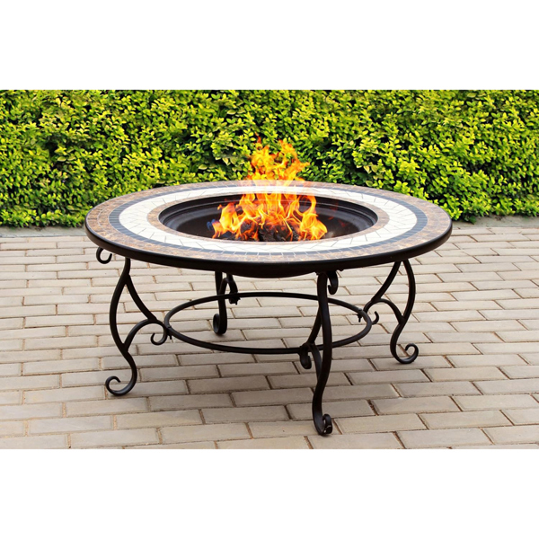 Centurion Supports TOPANGA High-End Round Multi-Functional Garden and Patio Heater, Fire Pit, Coffee Table, BBQ and Ice Bucket