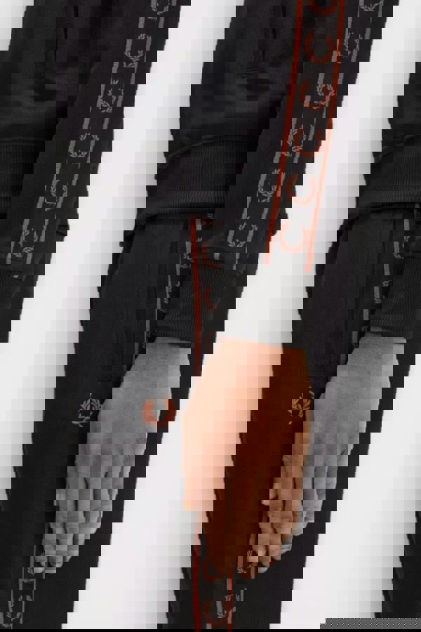 Fred Perry Men's Contrast Taped Track Pants Black Brown