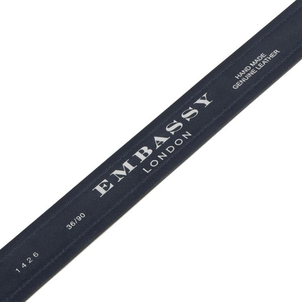 Embassy London Victor - Navy Suede & Light Grey - Men's Italian leather belt