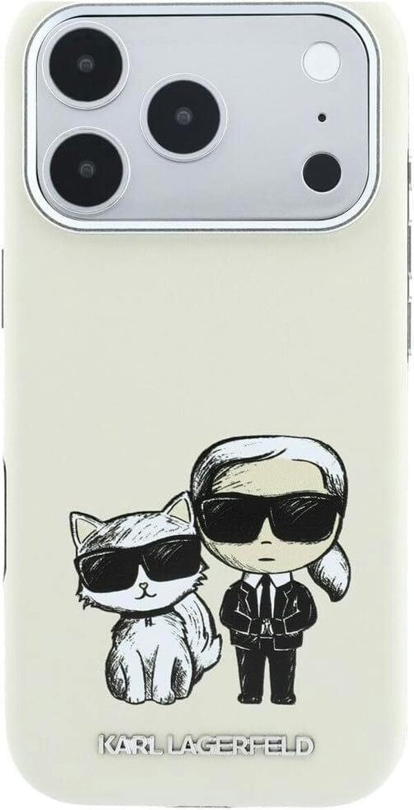 Karl Lagerfeld Smooth PU Leather Case with Sketch Print and MagSafe for iPhone 17/18 Pro 6.3" Beige - KLHMP18L6PWKCIDE