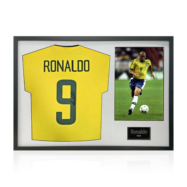 Ronaldo Signed Brazil Shirt Classic Frame