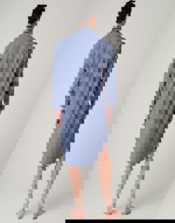 British Boxers Men's Crisp Cotton Nightshirt – Navy Paisley