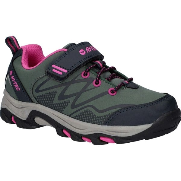 Hi-Tec Blackout Low Polyester Soft Shell Girls's Dark Forest/India Ink/Pink Hiking Boots