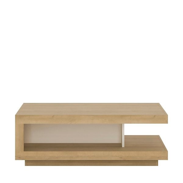 Furniture To Go Lyon Designer Coffee Table in Riviera Oak/White High Gloss