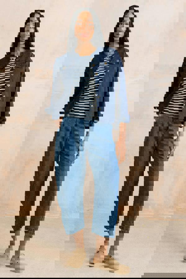 Lily & Me Charlie Barrel Leg Jeans Blue