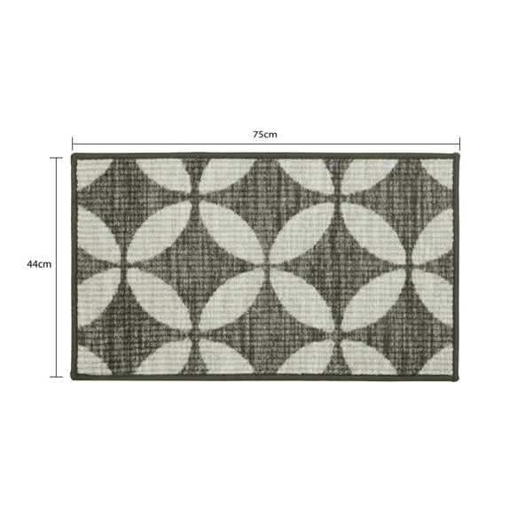 JVL Fiora Machine Washable Doormat and Runner, Pewter
