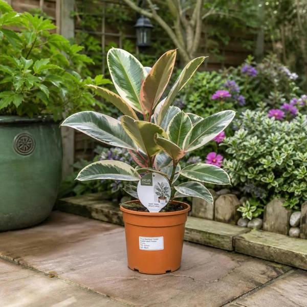 Ficus Tineke Rubber Plant 17cm Pot – Easy Care Indoor Houseplant
