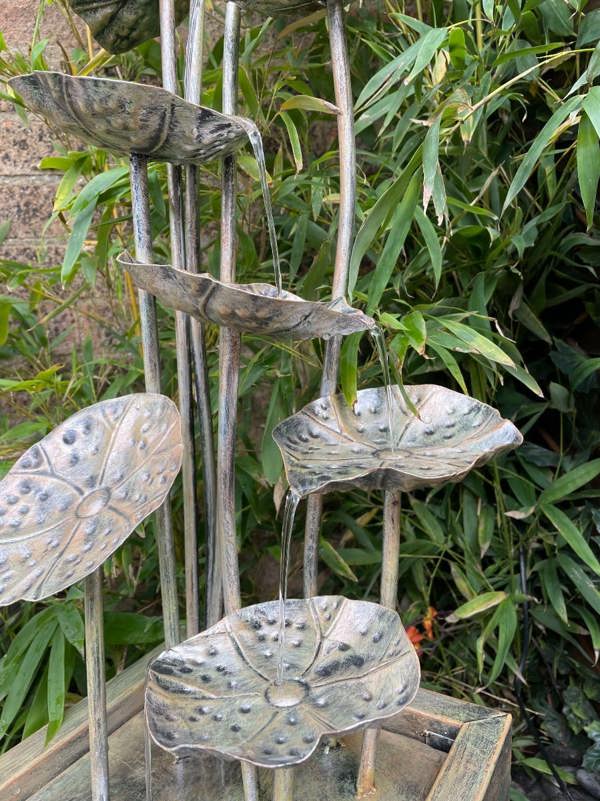 Tranquillity Water Features Grand Zinc Flower Modern Metal Water Feature